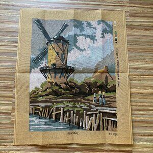 Ruysdal Windmill Needlepoint Canvas #HH-511 Vintage Made in Norway 18x23"